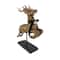 21" Antique Copper Leaping Reindeer with Bell Tabletop Décor by Ashland®